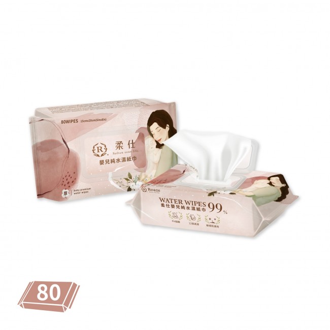柔仕嬰兒純水濕紙巾80抽 - 柔仕 Roaze